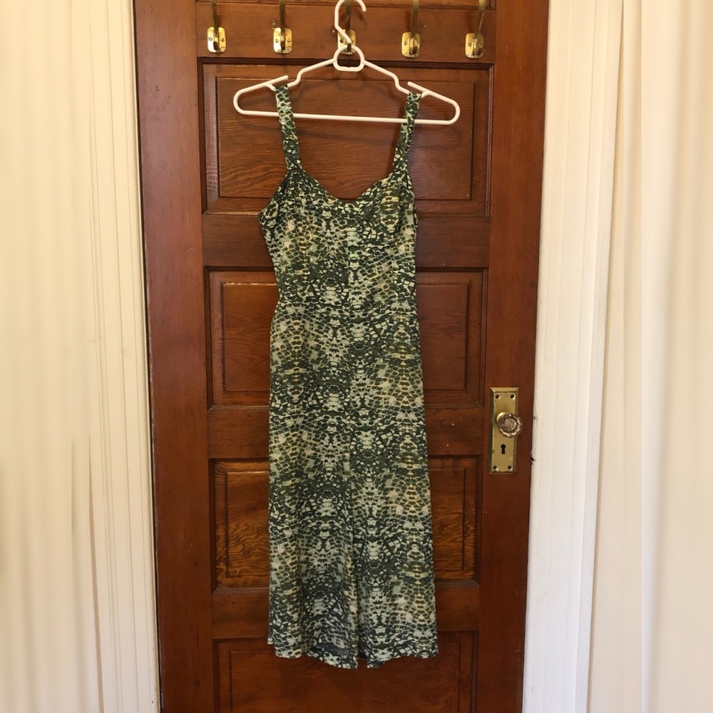 Green snakeskin pattern romper